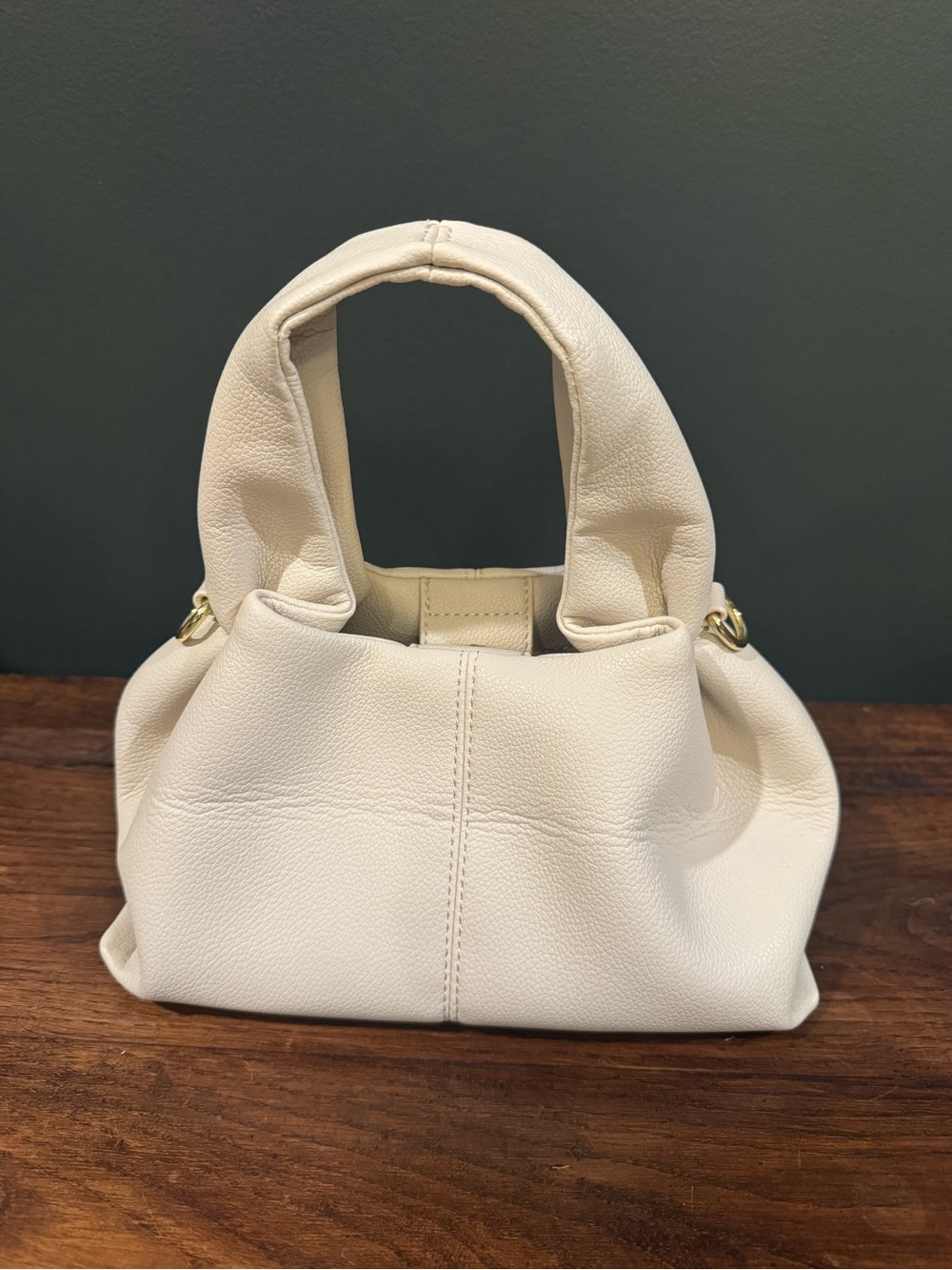 Cream Soft Shoulder Bag with Adjustable Crossbody Strap